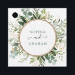 Modern Grönt Guld Eucalyptus Bröllopsfest Gåvor Etiketter<br><div class="desc">De här märkorden i klassens favör har en vacker vattenfärgsgrej i grönt och guld,  kompletterad med moderna och snyggt bokstäver. Använda mallen fält att lägga till en egen ordalydelse. Klicka på knappen "Anpassa ytterligare" om du vill ordna om inslag om det behövs.</div>