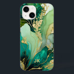 Modern Grönt Guld Marble Monogram Personlig<br><div class="desc">Modern Grönt Guld Marble Monogram Personlig iphone case har ditt personlig monogram i en elegant guld-manustypografi på modern grönt och guld marmor-bakgrund. Perfektens gåva till henne för födelsedag,  mamma för Mors dag,  syster eller bister för jul och helgdagar. Designad av ©Evco Studio www.zazzle.com/store/evcostudio</div>