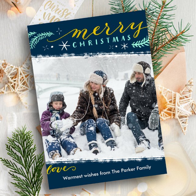 Modern Grönt Guld-skript Enkel julmagnetskrift (Skapare uppladdad)