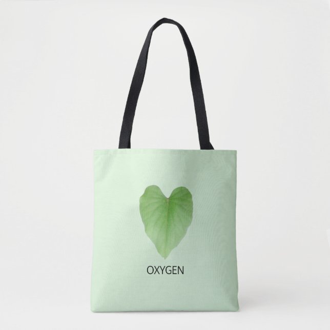 Modern Grönt Heart Shape Plant Löv Tygkasse (Framsida)