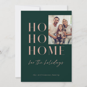 Modern Grönt HO HO Home för Helgdagar Julkort