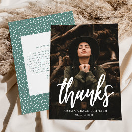 Modern Grönt i skript - foto Studenten Tack Kort