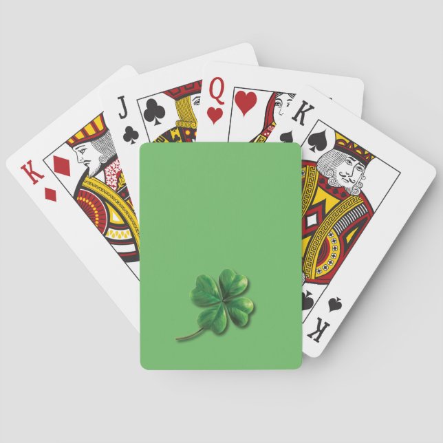 Modern Grönt Irish Shamrock Casinokort (Baksidan)