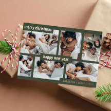 Modern Grönt jul - nyår sex fotokollage