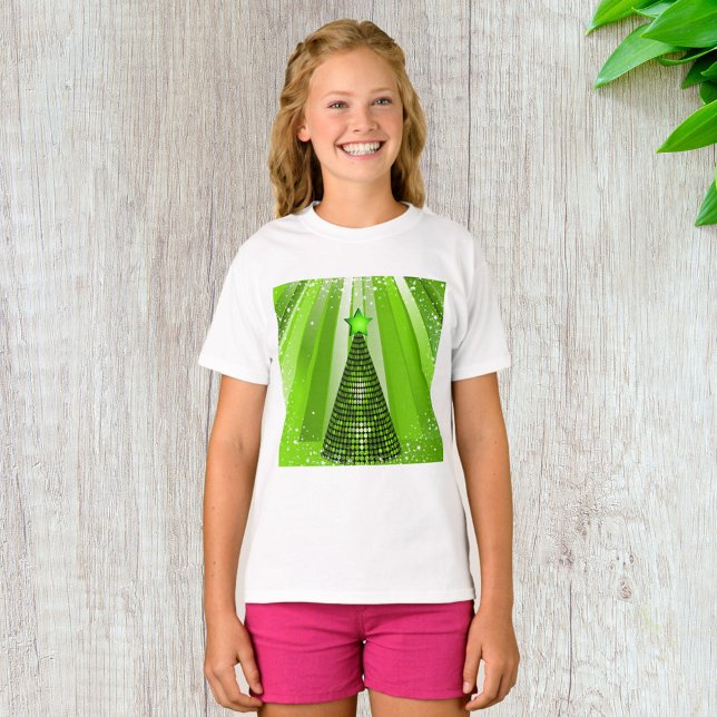 Modern Grönt Julgran med stjärnan T Shirt (Skapare uppladdad)