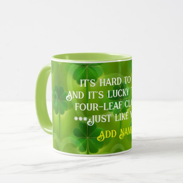 Modern Grönt Klöver 4-listsamling Mugg (Framsida vänster)
