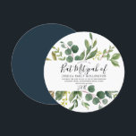 Modern Grönt Löv Bat mitzvah eller Pub Mitzvah Inbjudningar<br><div class="desc">Modern Grönt Löv Bat mitzvah eller Pub Mitzvah-inbjudan,  vackra burgundi-blommor</div>