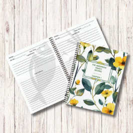 Modern Grönt Löv Flower Family Recipe Bok