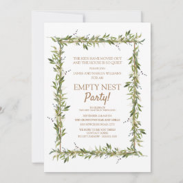 Modern Grönt Löv Guld Tom Nest Party Inbjudningar