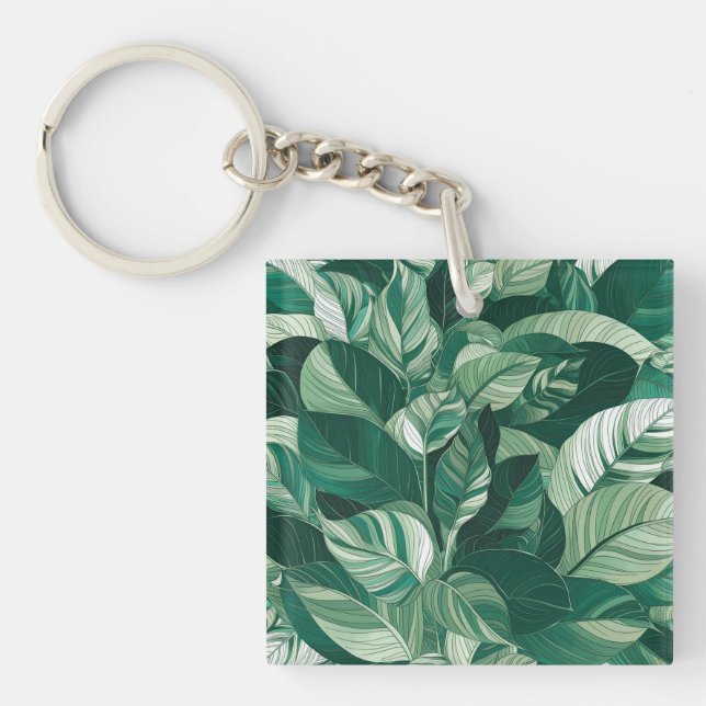 Modern Grönt Löv Mönster (Framsidan)