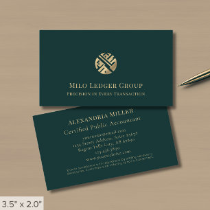 Modern Grönt Luxury-Logotyp Visitkort