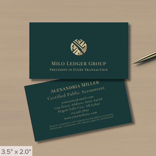 Modern Grönt Luxury-Logotyp Visitkort (Skapare uppladdad)