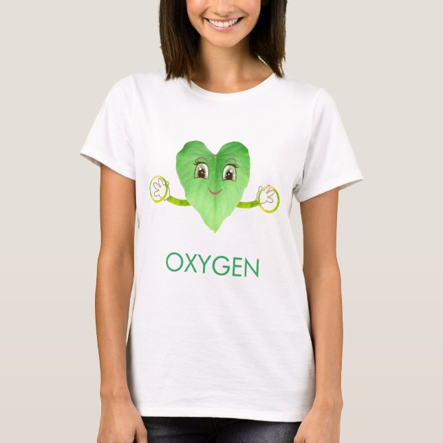 Modern Grönt Lycklig Heart Löv T Shirt (Framsida)