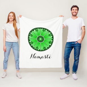 Modern Grönt Mandala Namaste Fleecefilt