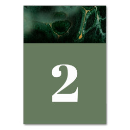 Modern Grönt Marble Monogram Bröllop Bordsnummer