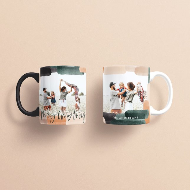 Modern grönt med flera bilder - jul kaffemugg (Skapare uppladdad)