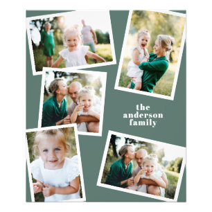 Modern grönt med flera fotofamiljers hemdekoder fototryck
