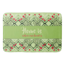 Modern Grönt med röd Blommigt