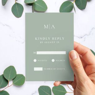 Modern Grönt - minimalistisk Bröllop OSA Kort