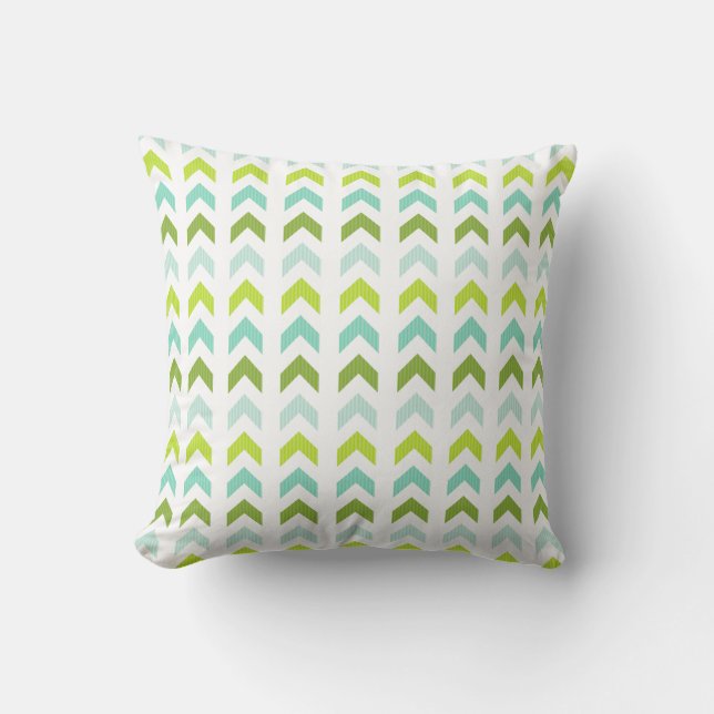 Modern grönt, Mint, Aqua, geometriskt mönster för Kudde (Framsida)