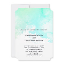 Modern Grönt och blå vattenfärg, enkelt Bröllop