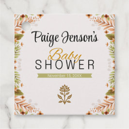 Modern Grönt och brun botanik Babykläder Gåvor Etiketter