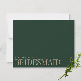 Modern Grönt och Elegant - Bridesmaid Frieri kort