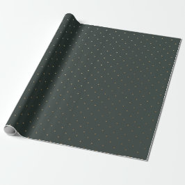 Modern Grönt och Faux Guld Polka - jul Presentpapper