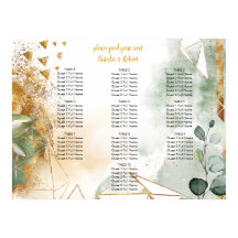 Modern Grönt och Guld botaniska Crystals Bröllop