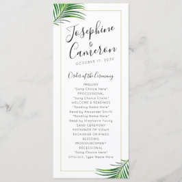 Modern Grönt och Guld Tropiska Handflatan Löv Grän Program