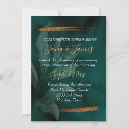 modern grönt och löv i nutida kretslopp inbjudningar