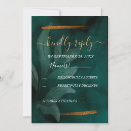 modern grönt och löv OSA Inbjudningar