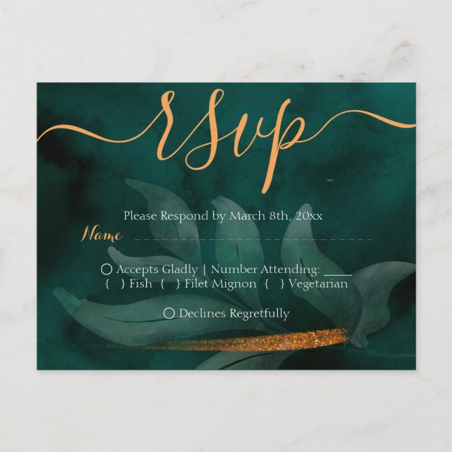 modern grönt och löv OSA Vykort (Framsida)