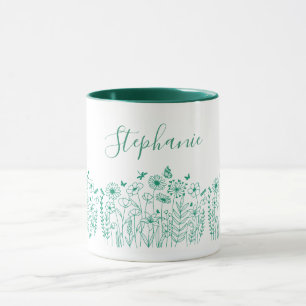 Modern Grönt- och naturvårdsblommor Mugg