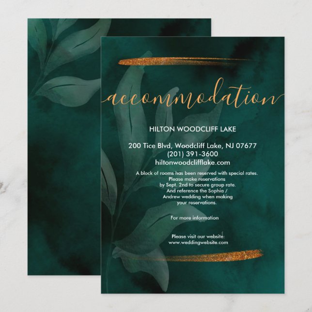 modern grönt och plats för hölje inbjudningar (Fram/baksida)