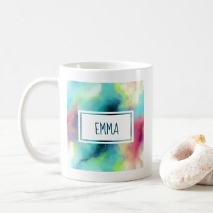 Modern Grönt och rött blanksteg - vattenfärg Kaffemugg