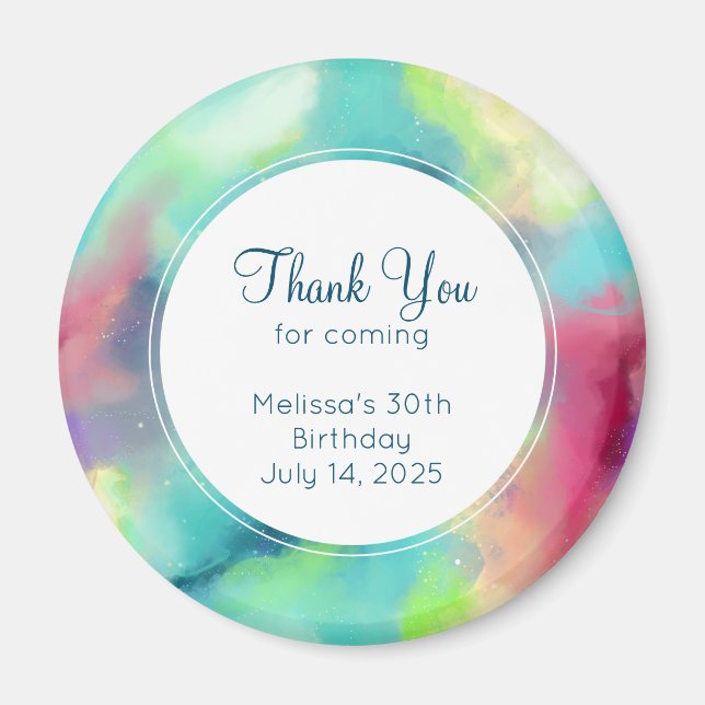 Modern Grönt och rött blanksteg - vattenfärg Magnet (Framsidan)