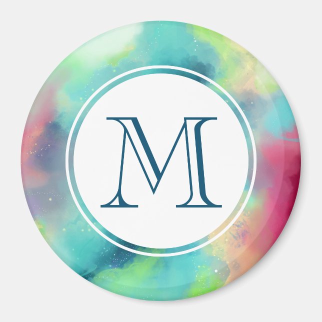 Modern Grönt och rött blanksteg - vattenfärg Magnet (Framsidan)