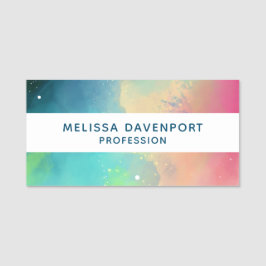 Modern Grönt och rött blanksteg - vattenfärg Namnbricka