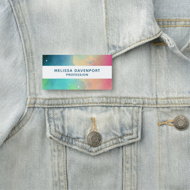 Modern Grönt och rött blanksteg - vattenfärg Namnbricka (På plats)