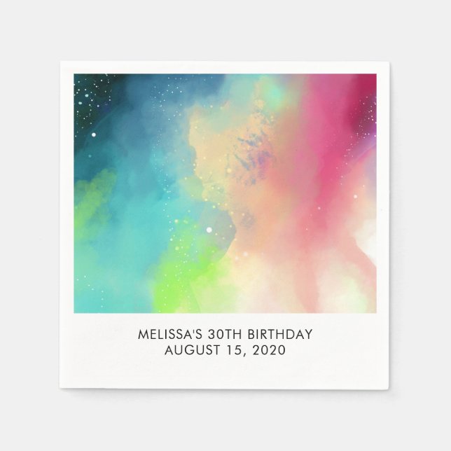 Modern Grönt och rött blanksteg - vattenfärg Pappersservett (Framsidan)