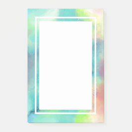 Modern Grönt och rött blanksteg - vattenfärg Post-it Block