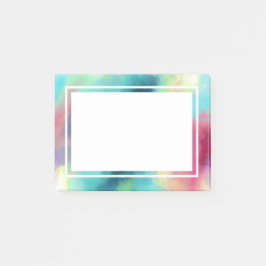 Modern Grönt och rött blanksteg - vattenfärg Post-it Block