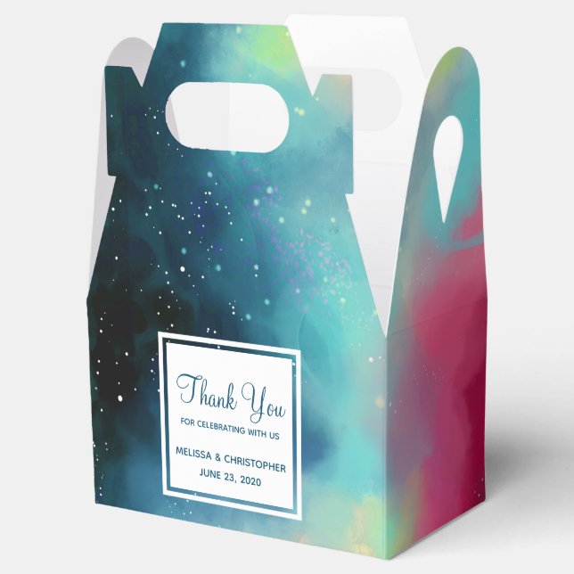 Modern Grönt och rött blanksteg - vattenfärg Presentaskar (Öppnad)