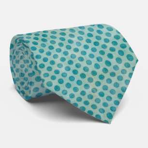 Modern Grönt och Teal Polka Dot Mönster Slips