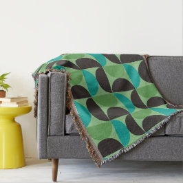 Modern grönt och turkos i mitten av århundradet filt