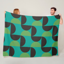 Modern grönt och turkos i mitten av århundradet fleecefilt