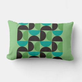 Modern grönt och turkos i mitten av århundradet lumbarkudde