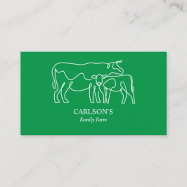 Modern Grönt och vit boskapsuppfödning Visitkort