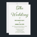 Modern Grönt och vit enkel Bröllop Inbjudningar<br><div class="desc">Modern Grönt och vit enkel bröllopsinbjudan</div>